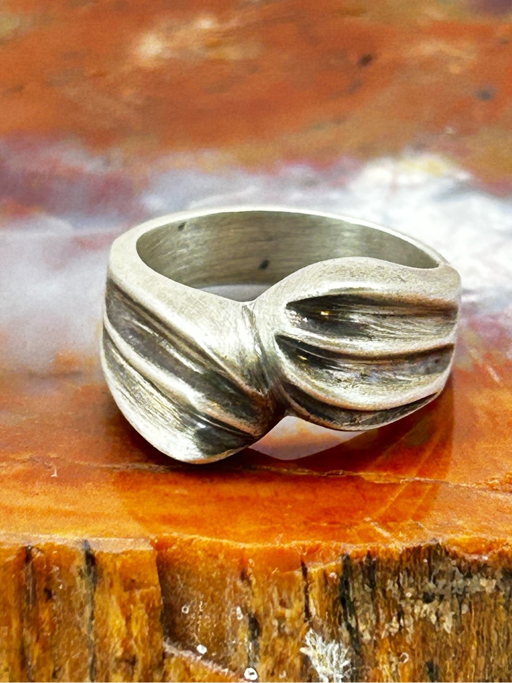 Vintage Sterling Silver Casted Ring - Size 7